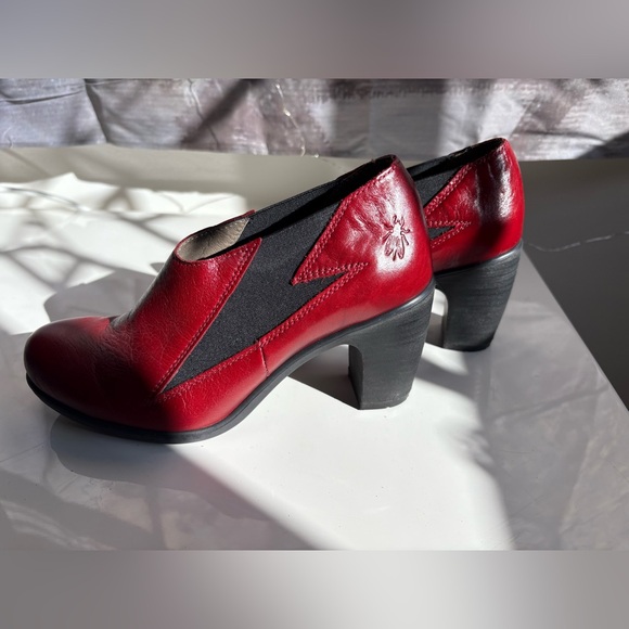 Fly London Red Leather Booties - Picture 5 of 7